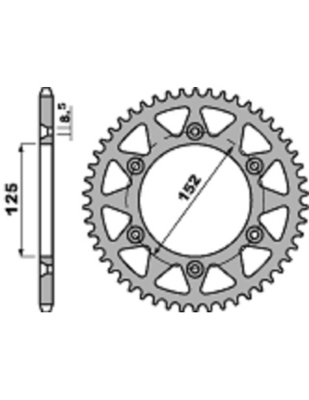 Couronne Alu PBR BETA 250/350 RR 2013-2014 (2Tps)