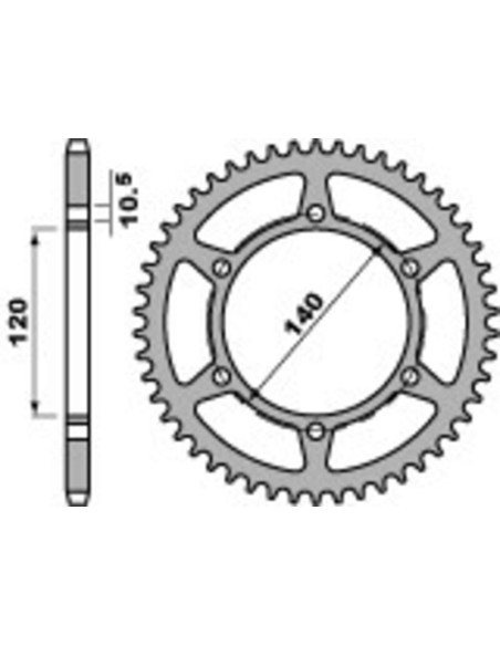 Couronne Acier PBR KAWASAKI 250 à 800cc