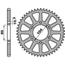 Couronne alu 520 PBR - KAWASAKI