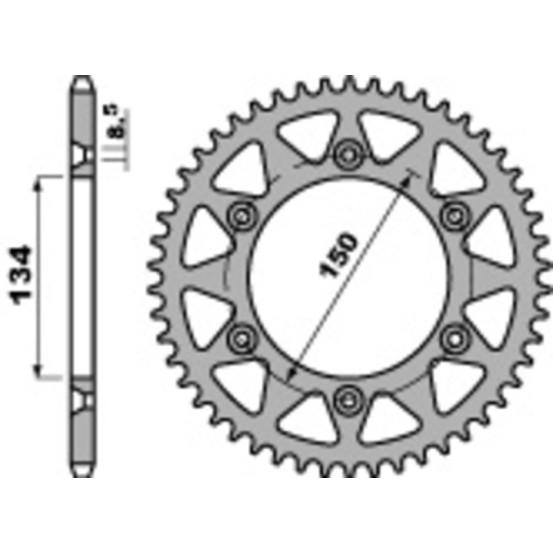 Couronne Acier PBR KAWASAKI SUZUKI 125 à 650cc