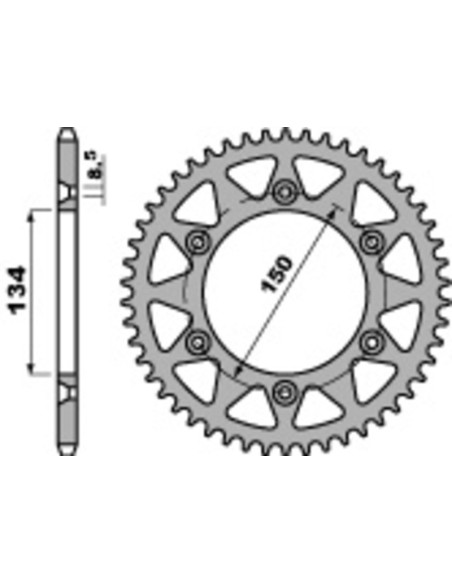 Couronne Acier PBR KAWASAKI SUZUKI 125 à 650cc