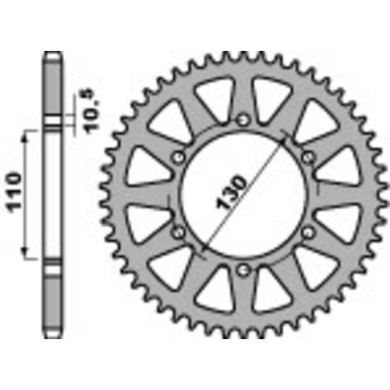 Couronne alu PBR - Pas 520 - KAWASAKI SUZUKI YAMAHA