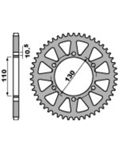 Couronne alu PBR - Pas 520 - KAWASAKI SUZUKI YAMAHA