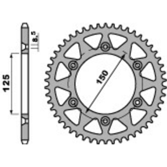 Couronne Alu PBR HUSABERG HUSQVARNA KTM 125 à 501 cc