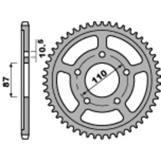 Couronne Acier PBR SUZUKI 500 à 650cc