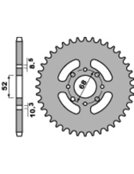 Couronne Acier PBR 110 KLX 2003-2014/110 DR-Z 2003-2006