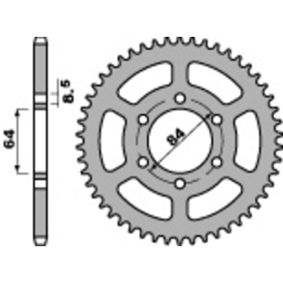 Couronne Acier PBR SUZUKI 125 DR S 1980-85, Raider 1985-1994