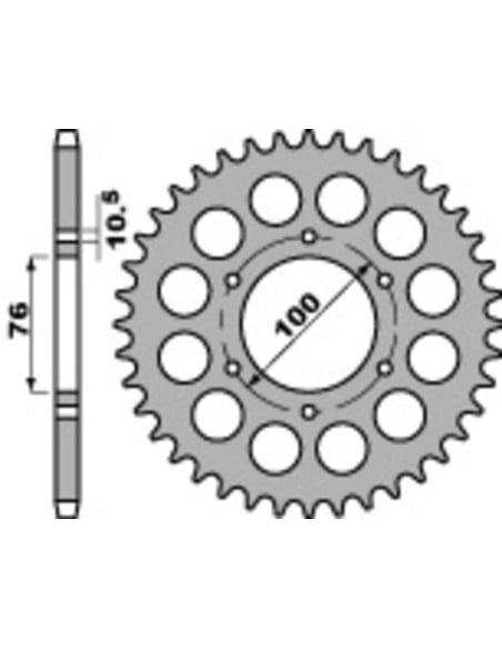 Couronne Acier PBR SUZUKI 550 à 1100cc