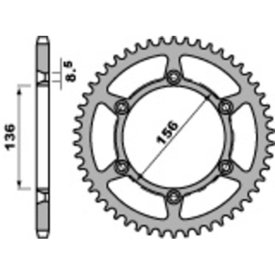 Couronne Acier PBR MOTO 125 à 630cc