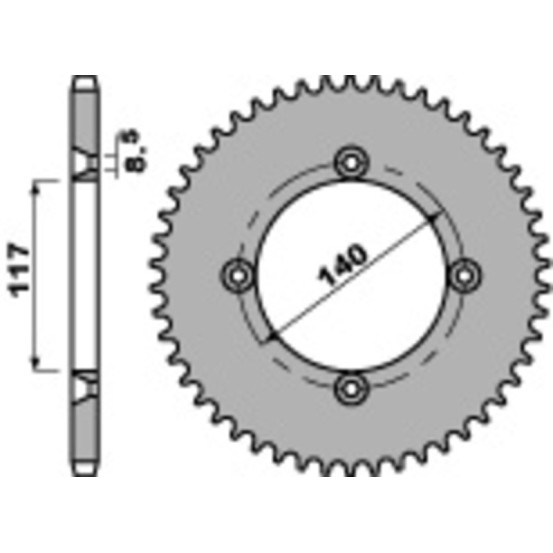 Couronne Acier PBR YAMAHA 80 PW 1985-1992