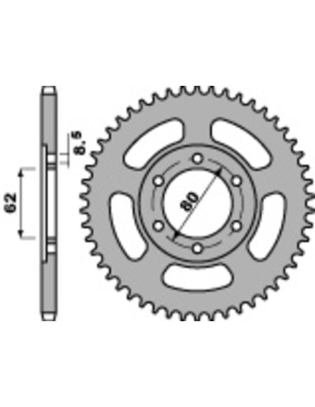 Couronne Acier PBR YAMAHA 125/350cc