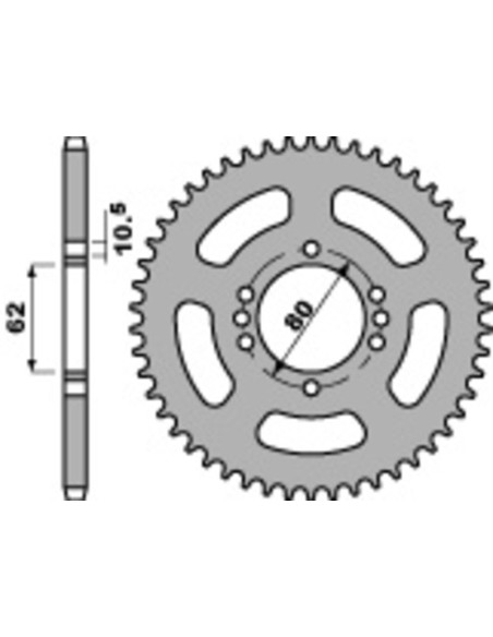 Couronne Acier PBR YAMAHA 125 TT-R 2002-2014 DT LC 1987-1988
