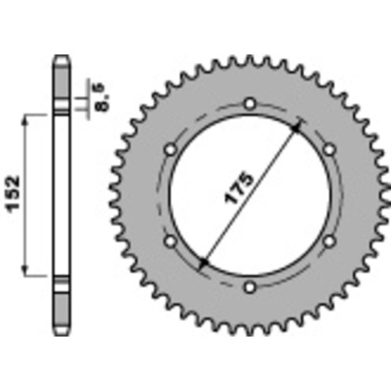 Couronne Acier PBR YAMAHA 125 TDR/125 DTR/125 WR R/125 WR X