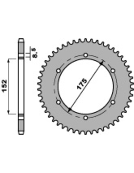 Couronne Acier PBR YAMAHA 125 TDR/125 DTR/125 WR R/125 WR X