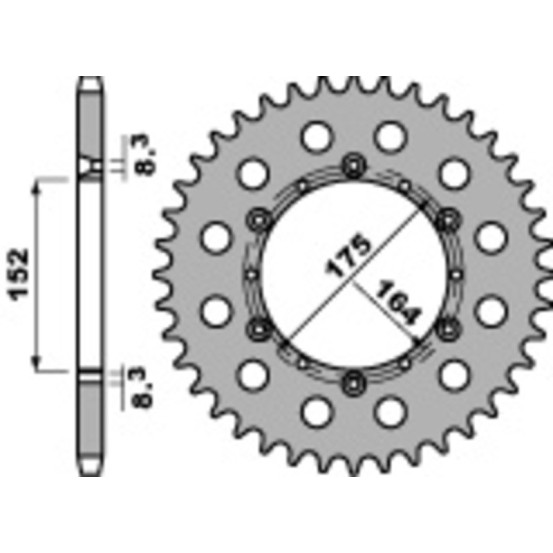 Couronne Acier PBR YAMAHA 125 à 600cc