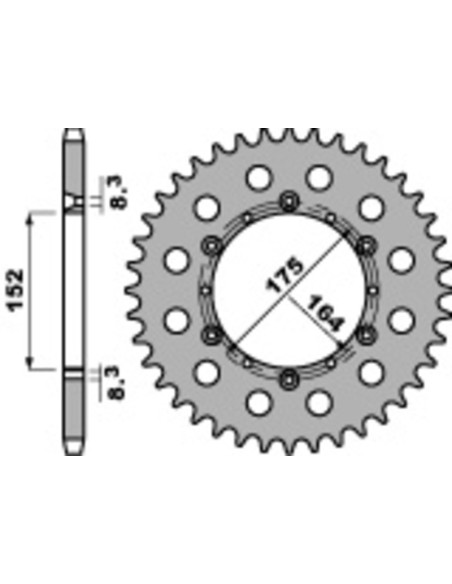 Couronne Acier PBR YAMAHA 125 à 600cc