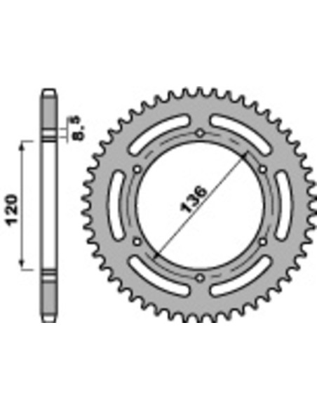 Couronne Acier PBR YAMAHA 250/350/600cc