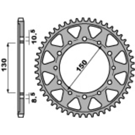 Couronne Acier PBR YAMAHA 600 à 1200cc