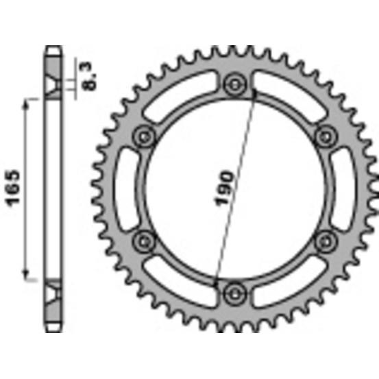 Couronne Acier PBR KTM 125/495/500/600 MX