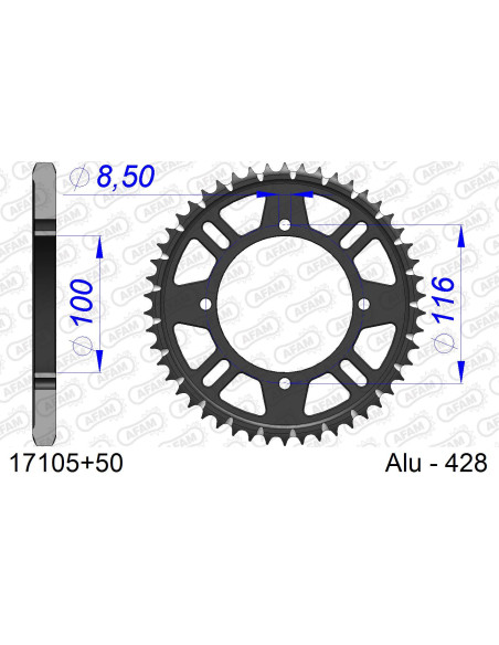 Couronne Alu Antiboue AFAM 17105AB