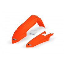 Kit Gardes boues Avant + Arrière - Néon Orange - UFO KTM 150 EXC 2024
