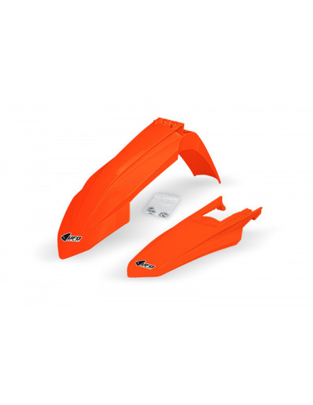 Kit Gardes boues Avant + Arrière - Néon Orange - UFO KTM 150 EXC 2024
