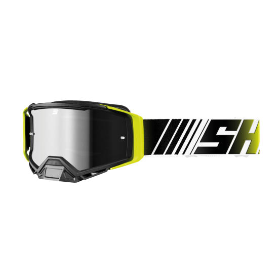 Masque cross Shot Core Stripe - Jaune Fluo Glossy