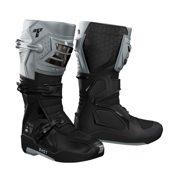 Bottes cross Shot Race 6 - Noir Gris Chrome