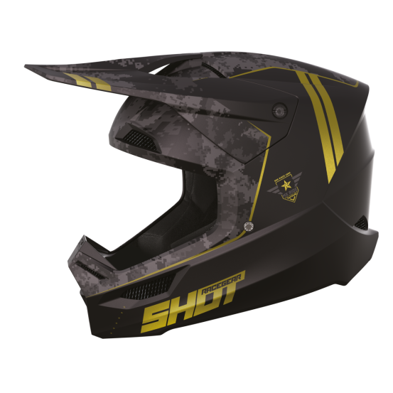 Casque cross Shot 2023 Furious Army - Or Mat