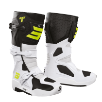 Bottes cross Shot Race 6 - Noir Blanc Jaune Fluo