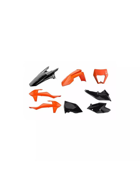 Kit plastiques - Orange Noir - POLISPORT KTM EXC EXC-F 2017-2021