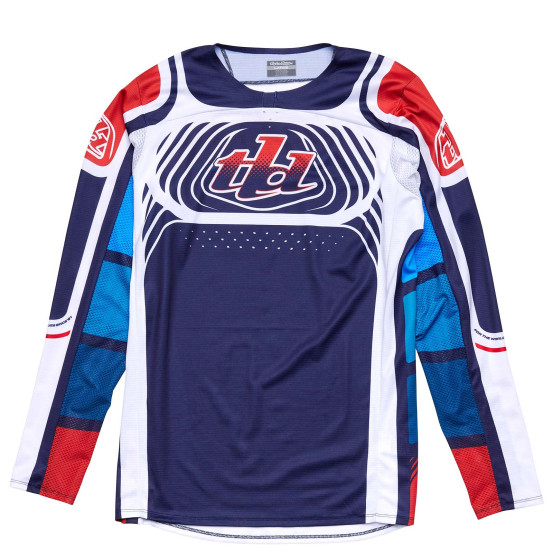 Maillot cross Troy Lee Designs SE Pro Wavez - Bleu marine Rouge