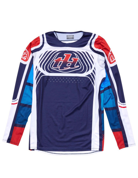 Maillot cross Troy Lee Designs SE Pro Wavez - Bleu marine Rouge