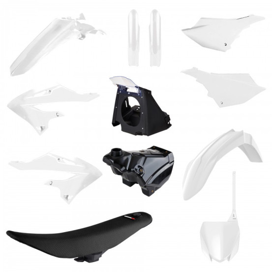 Kit plastiques complet - Blanc - POLISPORT Restylé 2022 Yamaha 125 250 YZ 2002-2021