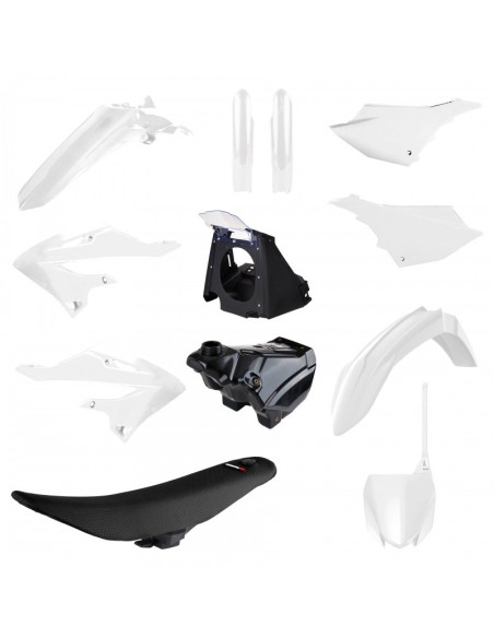 Kit plastiques complet - Blanc - POLISPORT Restylé 2022 Yamaha 125 250 YZ 2002-2021