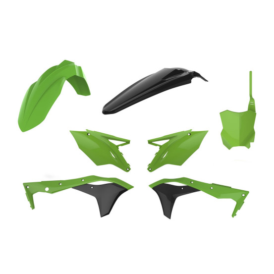 Kit plastiques - Noir Vert - POLISPORT Kawasaki 250 KX-F 2017-2020