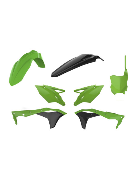 Kit plastiques - Noir Vert - POLISPORT Kawasaki 250 KX-F 2017-2020
