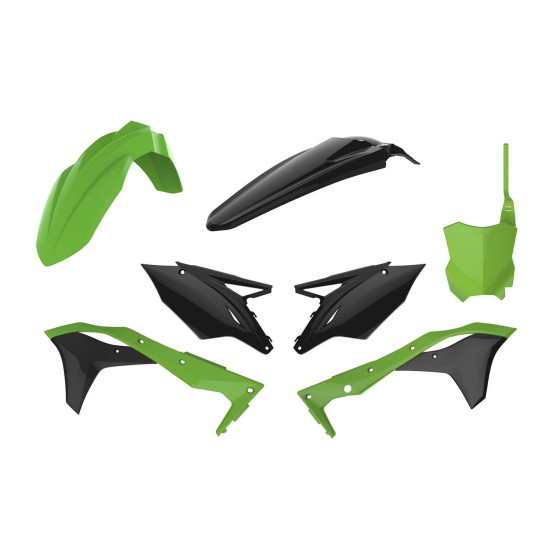 Kit plastiques - Noir Vert - POLISPORT Kawasaki 450 KX-F 2016-2018