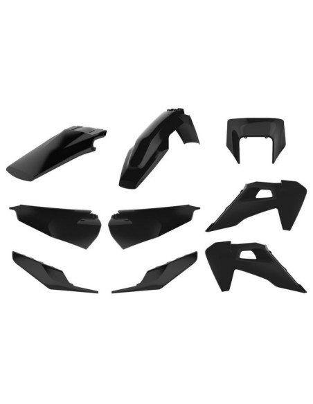 Kit plastique - Noir - POLISPORT Husqvarna TE FE 2020-2022