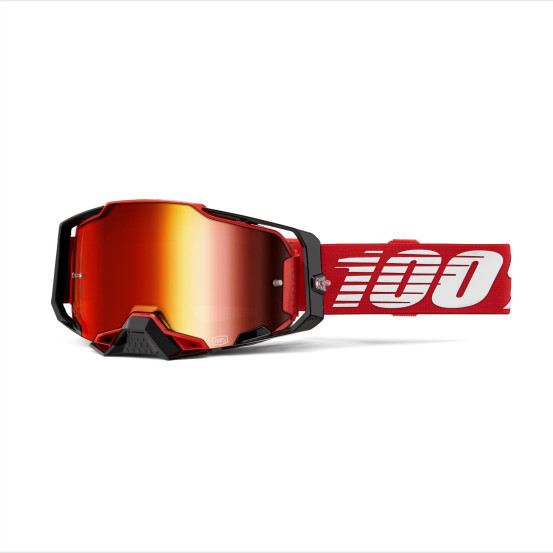 Masque cross 100% Armega Rouge - Ecran Iridium Rouge