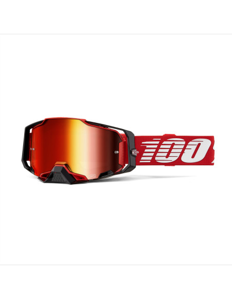 Masque cross 100% Armega Rouge - Ecran Iridium Rouge