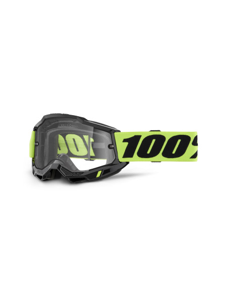 Masque cross 100% Accuri 2 Enduro Jaune Fluo - Écran Clair