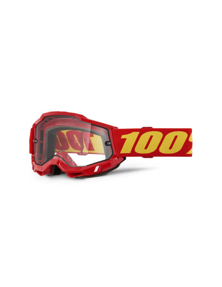 Masque cross 100% Accuri 2 Enduro Rouge - Ecran Clair