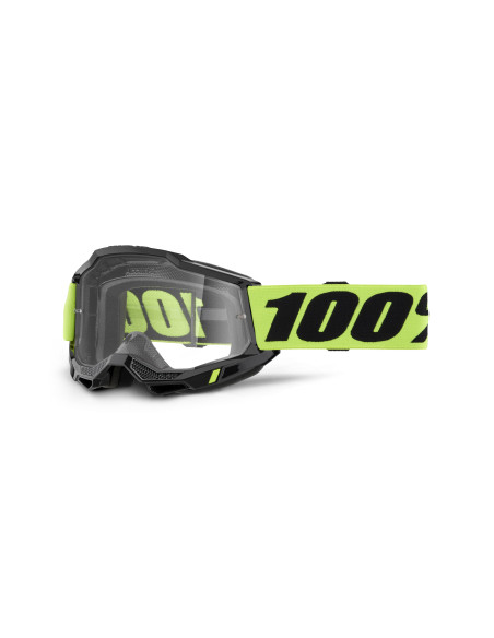 Masque cross 100% Accuri 2 OTG Jaune Fluo - Ecran Clair