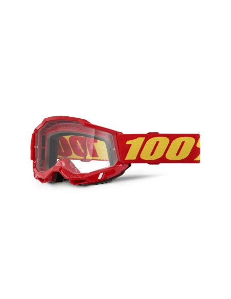 Masque cross 100% Accuri 2 OTG Rouge - Ecran Clair