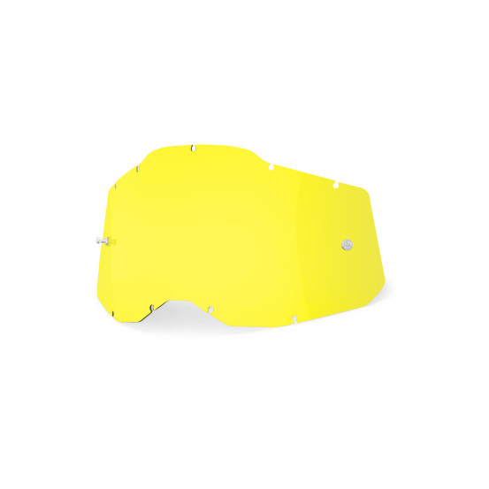 Ecran 100% pour masque cross Racecraft 2 / Accuri 2 / Strata 2 - Jaune