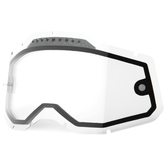 Ecran Double ventilé 100% pour masque cross Racecraft 2 / Accuri 2 / Strata 2 - clair