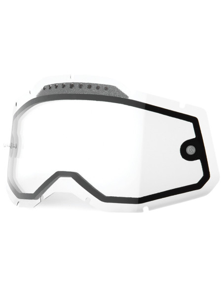 Ecran Double ventilé 100% pour masque cross Racecraft 2 / Accuri 2 / Strata 2 - clair