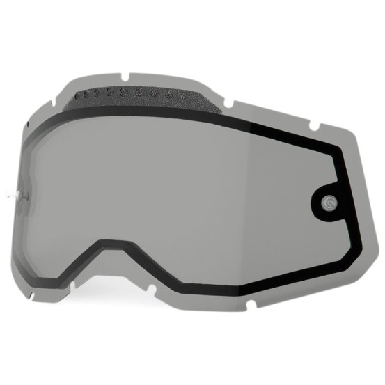 Ecran Double ventilé 100% pour masque cross Racecraft 2 / Accuri 2 / Strata 2 - fumé