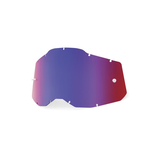Ecran 100% pour masque cross Racecraft 2 / Accuri 2 / Strata 2 - Iridium Rouge Bleu